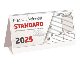 Stolní týdenní pracovní bezobrázkový kalendář STANDARD, 2025