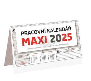 Stolní týdenní bezobrázkový pracovní kalendář MAXI, 2025